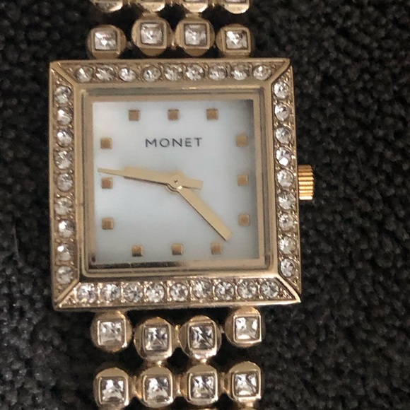 Monet Jewelry - Vintage Monet Watch Mother Of Pearl Face
